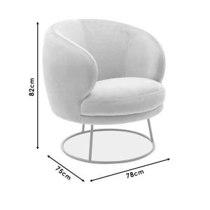Rony armchair pakoworld in black velvet 78x75x82cm
