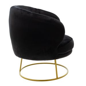 Rony armchair pakoworld in black velvet 78x75x82cm