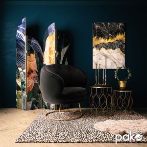 Rony armchair pakoworld in black velvet 78x75x82cm