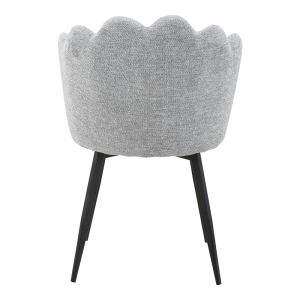 Armchair Rosalia fabric gray-black metal leg 57x52x80cm