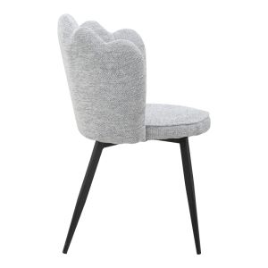 Armchair Rosalia fabric gray-black metal leg 57x52x80cm