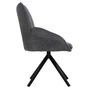 Кресло Shai сив с текстилна дамаска и черни метални крака 61x63x93hcм Hm9844,03