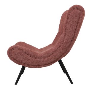 Кресло Silla от букле с табуретка в цвят гнила ябълка 97x80x100см