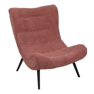 Кресло Silla от букле с табуретка в цвят гнила ябълка 97x80x100см