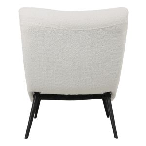 Кресло Silla от дамаска букле в бял цвят 97x80x100см