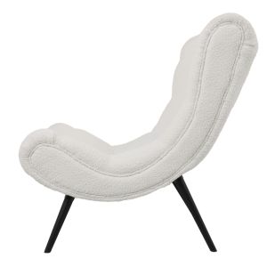Кресло Silla от дамаска букле в бял цвят 97x80x100см