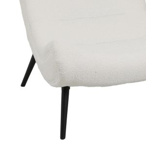 Кресло Silla от дамаска букле в бял цвят 97x80x100см