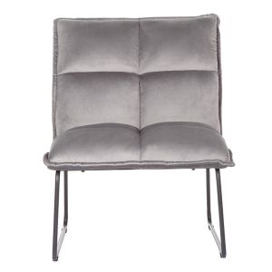 Skyler gray plush armchair 66x81x102cm