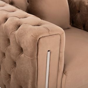 Armchair T,chesterfield Mobar Hm3261,03 beige plush with metal legs 99x86,5x77hcm