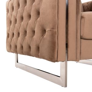 Armchair T,chesterfield Mobar Hm3261,03 beige plush with metal legs 99x86,5x77hcm