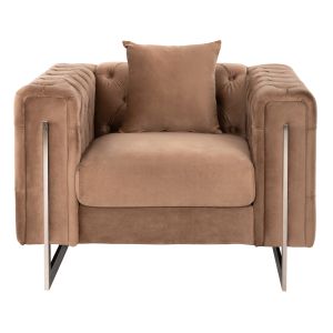 Armchair T,chesterfield Mobar Hm3261,03 beige plush with metal legs 99x86,5x77hcm