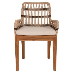 Tanish armchair made of natural rattan and black metal legs 58x58.5x87cm