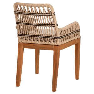 Tanish armchair made of natural rattan and black metal legs 58x58.5x87cm