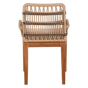 Tanish armchair made of natural rattan and black metal legs 58x58.5x87cm