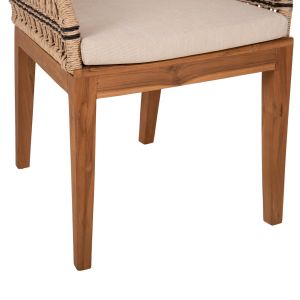 Tanish armchair made of natural rattan and black metal legs 58x58.5x87cm