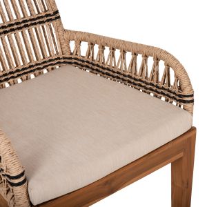 Tanish armchair made of natural rattan and black metal legs 58x58.5x87cm