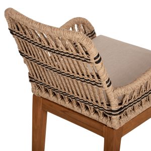 Tanish armchair made of natural rattan and black metal legs 58x58.5x87cm