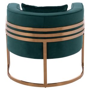 Tiana armchair green velvet stainless steel legs with galvanic gold coating