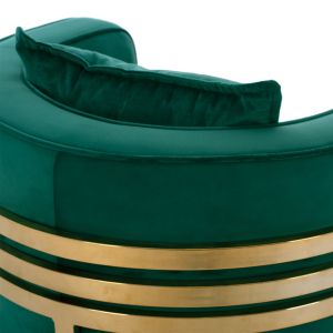 Tiana armchair green velvet stainless steel legs with galvanic gold coating