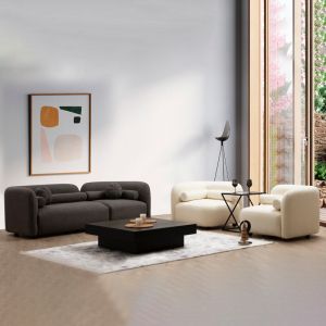 Tranquil armchair with cream boucle fabric 90x90x74cm Pre Order