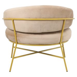 Armchair Trudi Malu beige velvet beige with metal gold legs 84x79x76cm