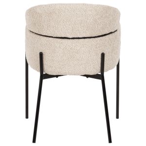 Ecru Boucle Armchair with Metal Legs Wolf Hm8583,02 58x58x80cm