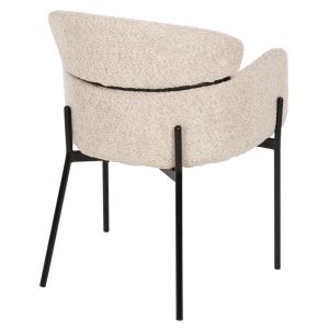Ecru Boucle Armchair with Metal Legs Wolf Hm8583,02 58x58x80cm