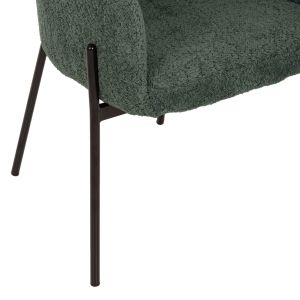 Armchair green boucle with metal legs Wolf Hm8583,03 58x58x80cm