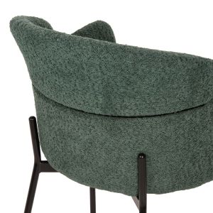 Armchair green boucle with metal legs Wolf Hm8583,03 58x58x80cm