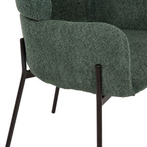 Armchair green boucle with metal legs Wolf Hm8583,03 58x58x80cm
