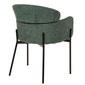 Armchair green boucle with metal legs Wolf Hm8583,03 58x58x80cm