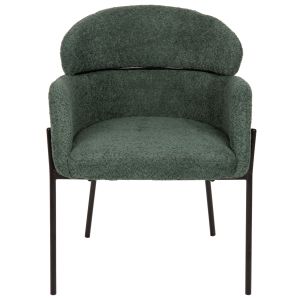 Armchair green boucle with metal legs Wolf Hm8583,03 58x58x80cm