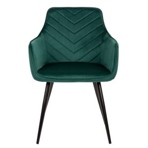 Armchair green velvet and metal legs Latrell Hm8582,03 55x57x84cm
