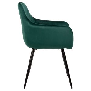 Armchair green velvet and metal legs Latrell Hm8582,03 55x57x84cm