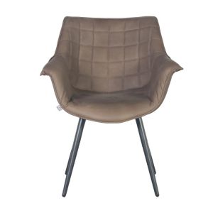 Armchair brown textile 62x65x82cm