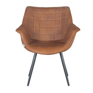 Armchair brown textile 62x65x82cm
