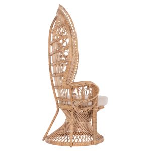 Royal Peacock armchair made of natural rattan with cushion 134x65x150hcmhm9342