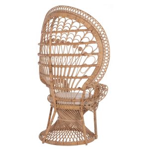 Royal Peacock armchair made of natural rattan with cushion 134x65x150hcmhm9342
