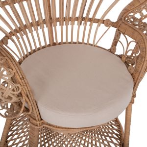 Royal Peacock armchair made of natural rattan with cushion 134x65x150hcmhm9342