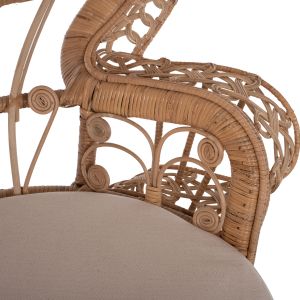 Royal Peacock armchair made of natural rattan with cushion 134x65x150hcmhm9342