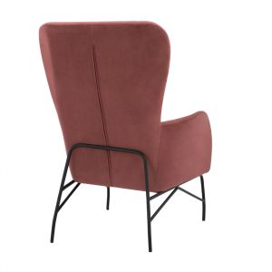 Rose Ash Armchair with Black Metal Legs Hm8721.02