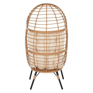 Rattan oval armchair Hm5869.01 metal base 77x72x148cm