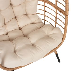 Rattan oval armchair Hm5869.01 metal base 77x72x148cm
