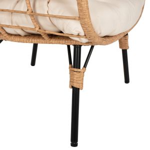Rattan oval armchair Hm5869.01 metal base 77x72x148cm
