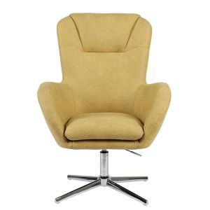 Armchair with yellow textile upholstery 72x73x100/104cm