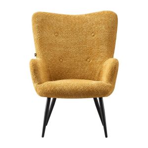 Armchair with metal legs and yellow textile 80x75x97cm