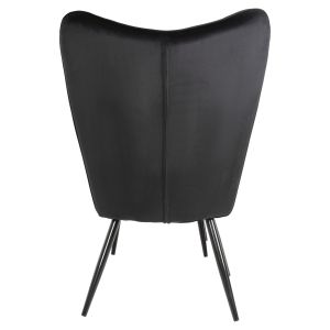 Armchair with stool Crawley Hm8918,04 black plush with metal legs 70x57x103hcm