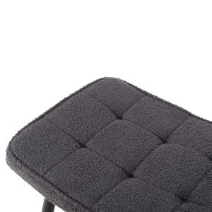 Armchair with stool Crawley Hm8918,21 gray boucle and black metal legs 70x74x105hcm