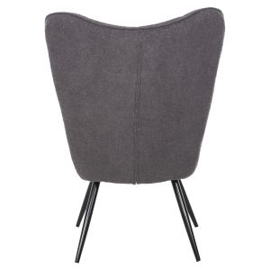 Armchair with stool Crawley Hm8918,21 gray boucle and black metal legs 70x74x105hcm