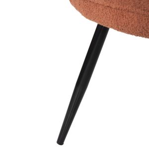 Armchair with stool Crawley Hm8918,22 orange boucle and black metal legs 70x74x105hcm